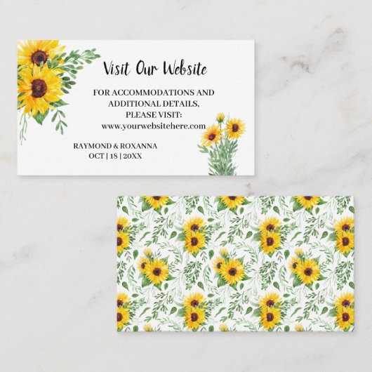 Carte De Placement Visitez notre site Mariage insert card (Devant / Derrière)