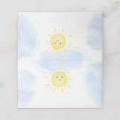 Carte De Placement Voici le Baby shower Son Blue Sunshine (Extérieur déplié)