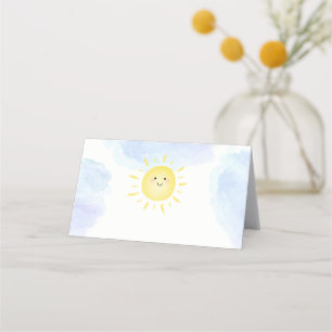 Carte De Placement Voici le Baby shower Son Blue Sunshine