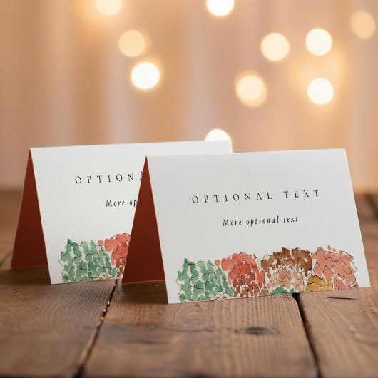 Carte De Placement Watercolor Autumn Trees Thanksgiving