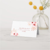 Carte De Placement Watercolor Cherry Blossom Pink White Wedding (Dos)