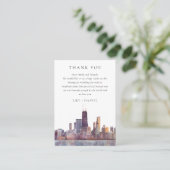 Carte De Placement Watercolor Chicago Wedding Thank You (Debout devant)