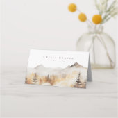 Carte De Placement Watercolor Fall Mountain Mariage extérieur (Devant)