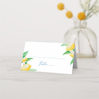 Carte De Placement Watercolor Lemons Mariage méditerranéen