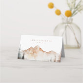 Carte De Placement Watercolor Mountain Automne Mariage extérieur (Devant)