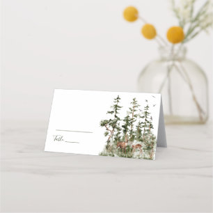 Carte De Placement Watercolor Mountain Forest Mariage rustique