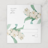 Carte De Placement Watercolor White Orchids Floral Wedding (Extérieur déplié)