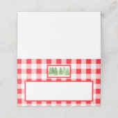 Carte De Placement Watercolor Winter Trees Red Gingham Check  (Extérieur déplié)