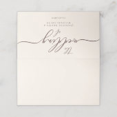 Carte De Placement Wedding Name Simple Chocolate Brown (Extérieur déplié)