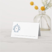 Carte De Placement Wedding or event place card Teal Monogram (Devant)