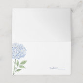Carte De Placement Wedding Place Cards, Single Blue Hydrangea Classic (Extérieur déplié)