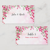 Carte De Placement Wedding shower forestier tropical des Bougainvilli (Devant / Derrière)