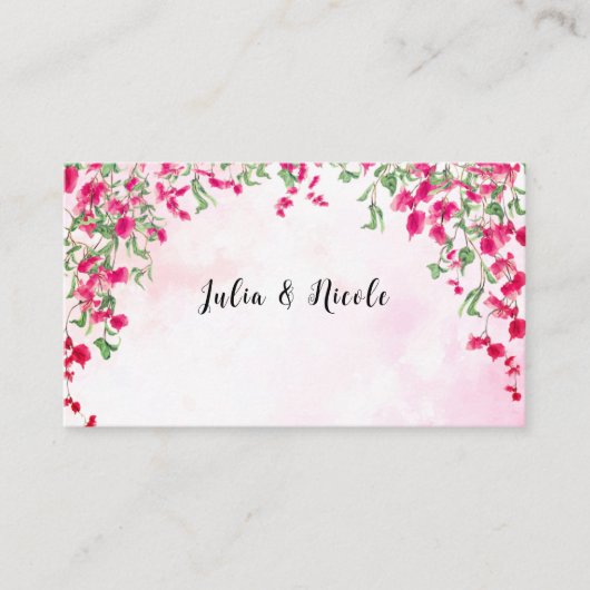 Carte De Placement Wedding shower forestier tropical des Bougainvilli (Devant)