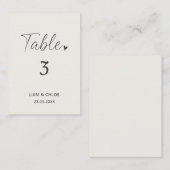 Carte De Placement Wedding Table Number Sign - Stylish Modern (Devant / Derrière)