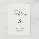 Carte De Placement Wedding Table Number Sign - Stylish Modern (Devant)