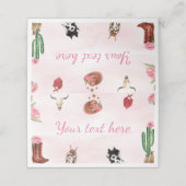 Carte De Placement Western First Rodeo Cowgirl Carte de lieu d'annive (Extérieur déplié)