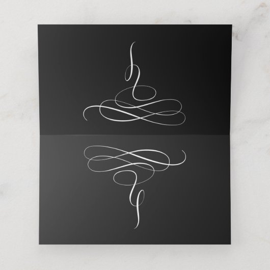 Carte De Placement Whimsic Joli noir blanc Mariage simple (Intérieur déplié)