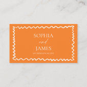 Carte De Placement Whimsical Citrus Orange Wavy Border Wedding (Dos)