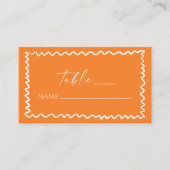 Carte De Placement Whimsical Citrus Orange Wavy Border Wedding (Devant)