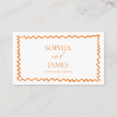 Carte De Placement Whimsical Citrus Orange Wavy Border Wedding (Dos)