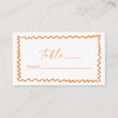Carte De Placement Whimsical Citrus Orange Wavy Border Wedding (Devant)