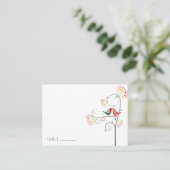Carte De Placement Whimsical coloré baiser Mariage d'oiseaux d'été (Debout devant)