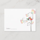 Carte De Placement Whimsical coloré baiser Mariage d'oiseaux d'été (Devant)