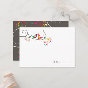 Carte De Placement Whimsical coloré baiser Mariage d'oiseaux d'été