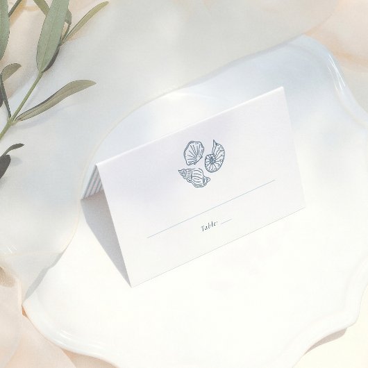 Carte De Placement Whimsical Doodle Blue Wedding Guest Table Number