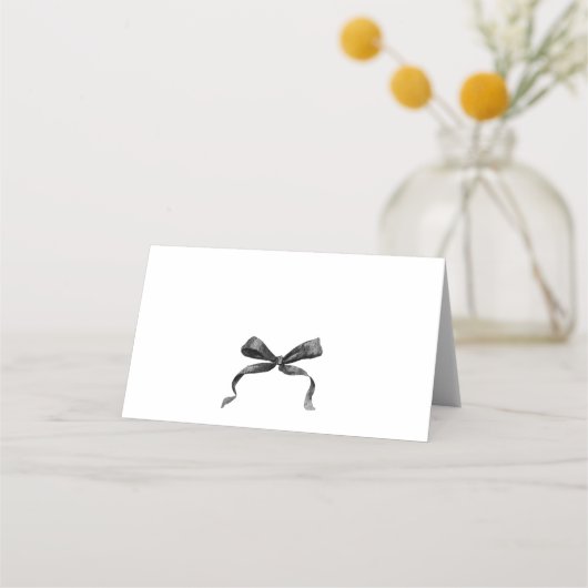 Carte De Placement Whimsical Funky Black Bow Christmas Dinner Party (Dos)