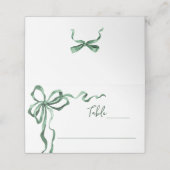 Carte De Placement Whimsical Funky Green Bow Christmas Dinner Party (Extérieur déplié)