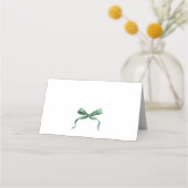 Carte De Placement Whimsical Funky Green Bow Christmas Dinner Party (Dos)
