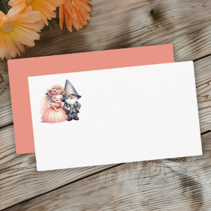 Carte De Placement Whimsical Gnome Rustic Orange Garden Wedding