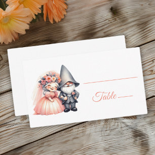 Carte De Placement Whimsical Gnome Woodland Orange Mariage Escort