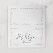 Carte De Placement Whimsical Hand Drawn Script Wedding Guest (Extérieur déplié)