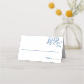 Carte De Placement Whimsical Illustrated Blue Main-dessiné Mariage am (Devant)