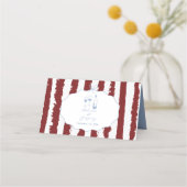 Carte De Placement Whimsical Stripes Handwritten Painted Wedding  (Dos)