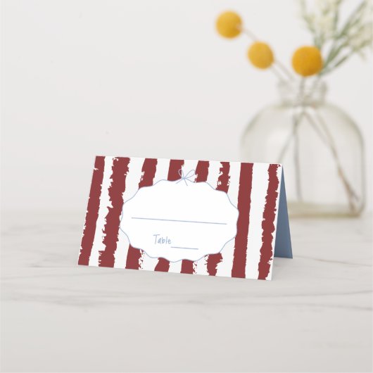 Carte De Placement Whimsical Stripes Handwritten Painted Wedding  (Devant)