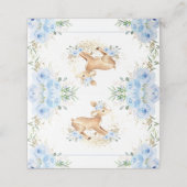 Carte De Placement Whimsical Sweet Deer Baby shower floral bleu (Extérieur déplié)