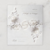 Carte De Placement White 3D Flowers Wedding (Extérieur déplié)