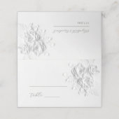Carte De Placement White 3D Flowers Wedding Place Card (Extérieur déplié)