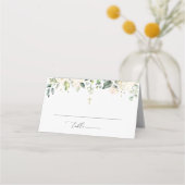 Carte De Placement White Flowers, Cream Flowers, Boho, Floral Baptism (Devant)
