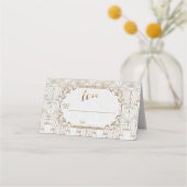 Carte De Placement White Gold Great Gatsby Art Déco Mariage des année (Dos)