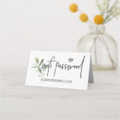 Carte De Placement Wifi Mot de passe Aquarelle feuille SIGNE (Devant)