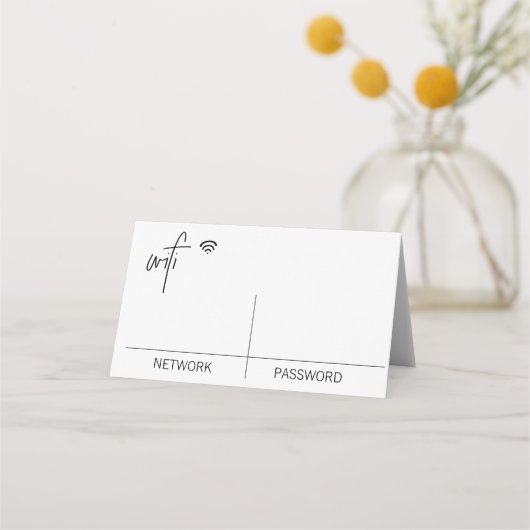 Carte De Placement WIFI MOT DE PASSE Table Pliée Top Carte Pliée (Devant)