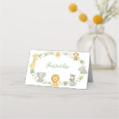 Carte De Placement Wild One Jungle Animals Birthday Food Tent (Dos)