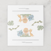 Carte De Placement Wild One Sur Le Chemin Safari Animaux Baby shower (Extérieur déplié)