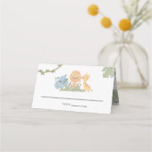 Carte De Placement Wild One Sur Le Chemin Safari Animaux Baby shower (Dos)