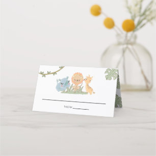Carte De Placement Wild One Sur Le Chemin Safari Animaux Baby shower
