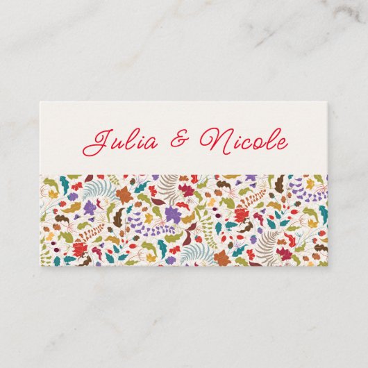 Carte De Placement Wild Rose Woods Exotic Flower Garden Mariage (Devant)